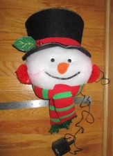 Fiber Optic Snowman Head Color Changing Lighted Holiday Display