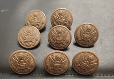 Vintage US Army Bakelite Large  Buttons Overcoat 1 1/8inch Set of 8