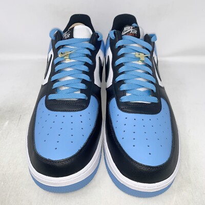 Nike Air Force 1 Black White UNC University Blue Sneaker, Size 14