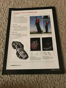 Vintage Tiger Woods Nike Golf Zapatos de tecnología de plataforma de  alimentación Poster Print Ad | eBay