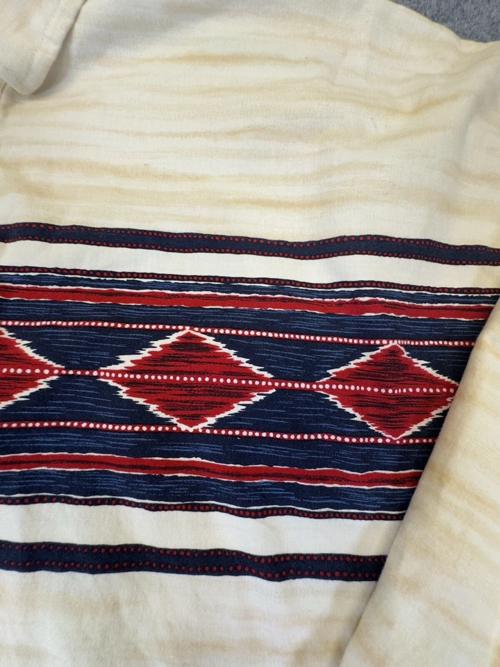 Roper Shirt Mens L 1/4 Button Pullover Aztec Button Front Yellow Long Sleeve USA - Image 2 of 4