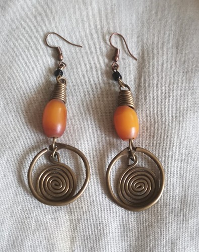 Boucles D'oreilles Vintage Années 1960 – Laiton Patiné