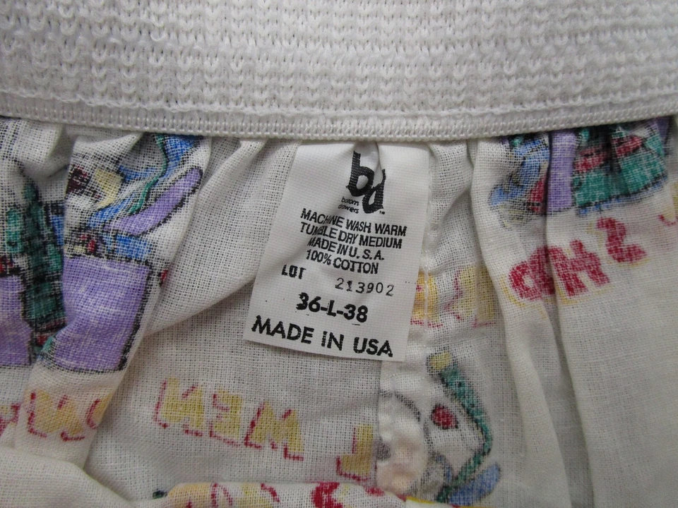 Винтажные мужские боксерские шорты Peanuts Snoopy Real Men Don't Shop размер L 36–38 НОВЫЕ - Изображение 3 из 4