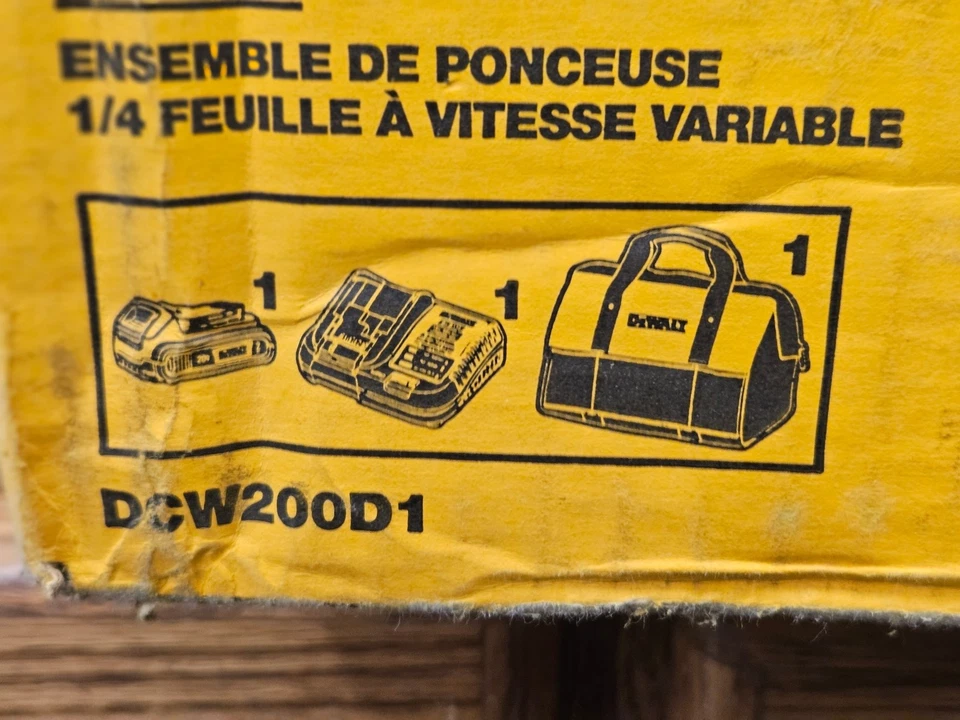 DEWALT # DCW200D1-20V Max XR sem escova sem fio 1/4 folha variável LIXADEIRA NOVA NA CAIXA - Imagem 2 de 4