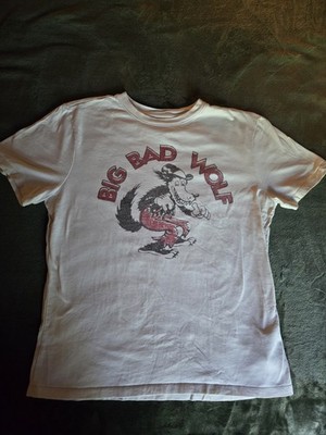 Disney Big Bad Wolf White Graphic T-Shirt Adult Size S Disney Franchise Tee