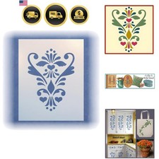 Rosemaling 10 Reusable Craft Stencil &ndash; 4.8" x 6.5" Authentic Norwegian Folk A...