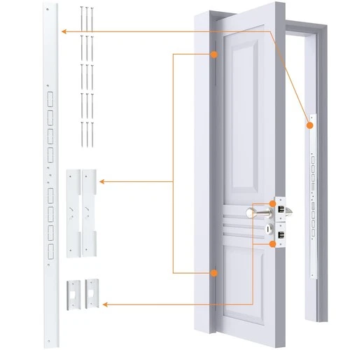 5-Piece Door Reinforcement Set for Jamb,Frame & Hinges Door Lock Security,Doo...