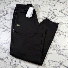 Image of LACOSTE Mens Black Tape Logo Joggers Sweatpants SIZE FR4 US M BNWT XH6849