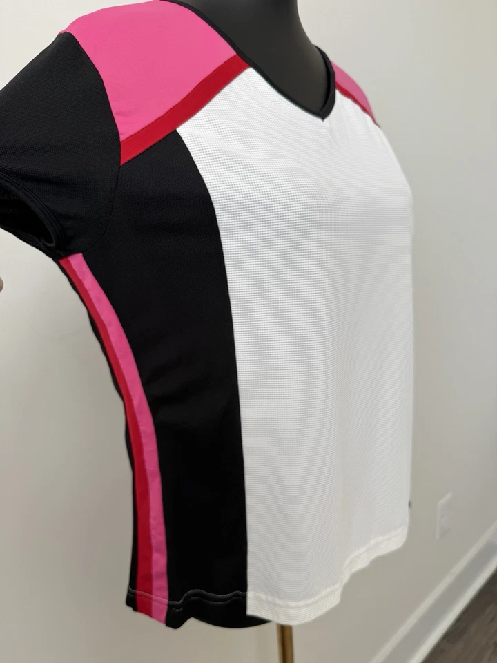 Топ женский Lily's of Beverly Hills цветной блок теннис/гольф XL белый розовый черный - Изображение 4 из 4