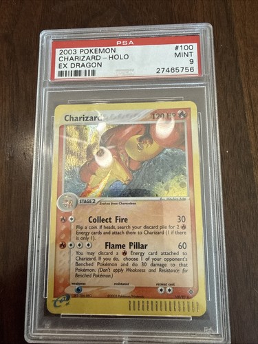 2003 Pokemon EX Dragon #100 Charizard Holo PSA 9 Mint