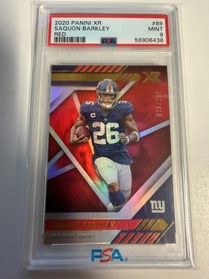 Panini XR 2020 Red Saquon Barkley 26/249 JERSEY # MATCH PSA 9 FM