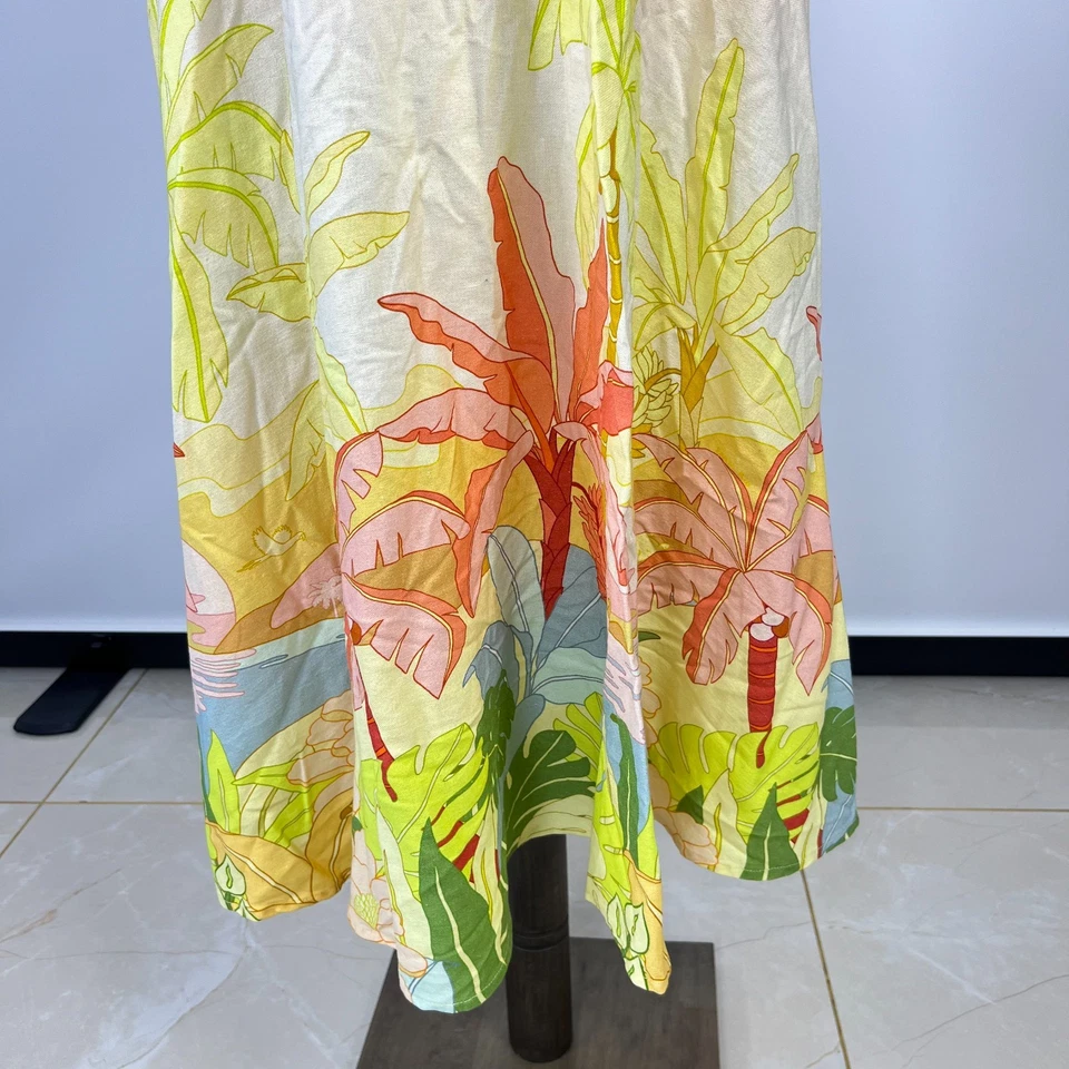 Falda midi floral de mezcla de lino Farm Rio talla XS multicolor nueva sin etiquetas Foto 4 de 4