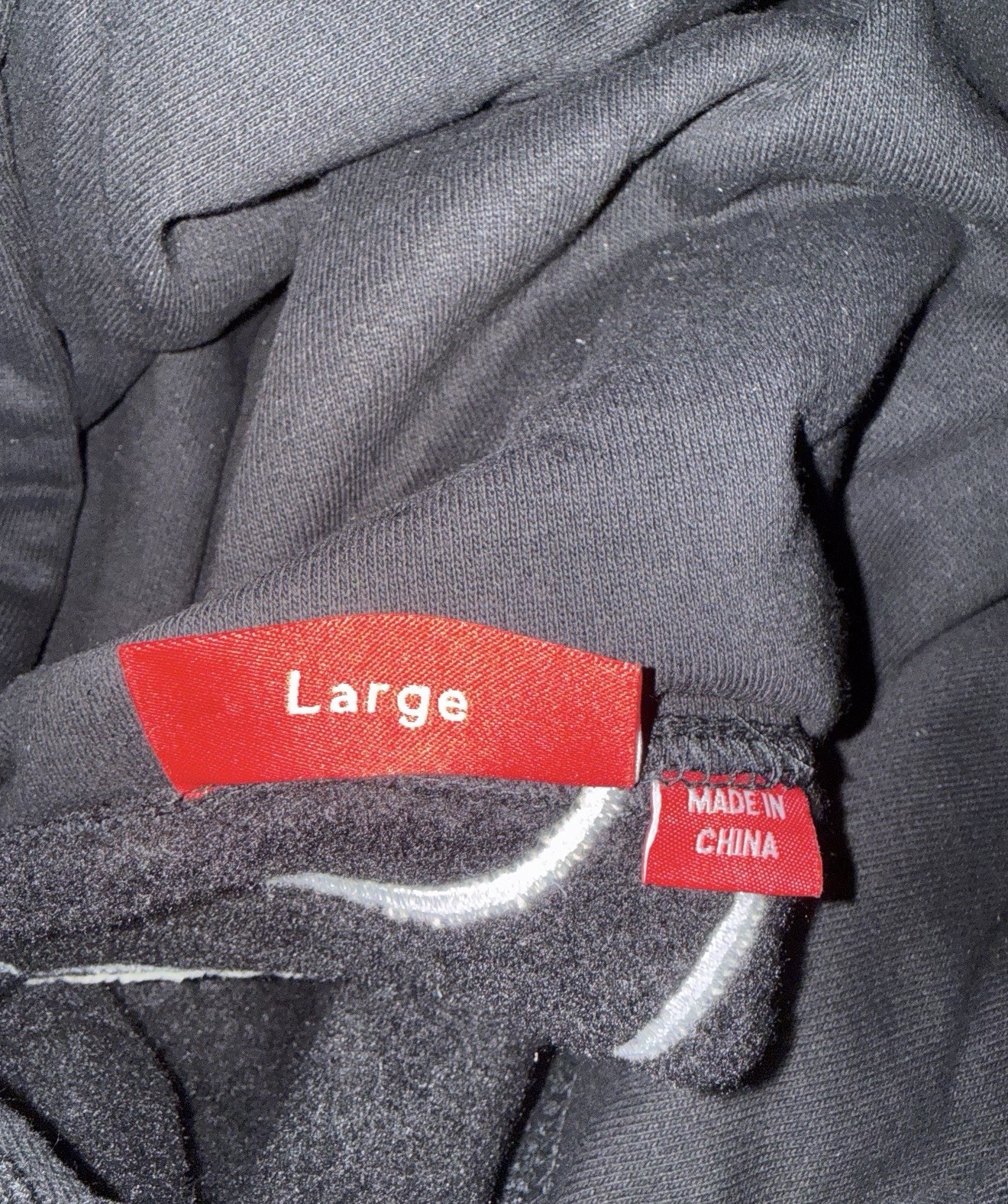 Size Large - Supreme Satin Applique Hooded Sweatshirt (FW24) Black thumbnail 5