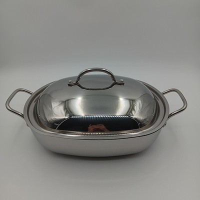 Farberware 18/10 5 Qt Stainless Steel 11 X 13 Inch Covered Roaster Excellent