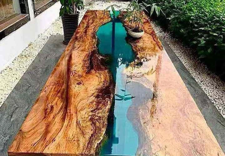 Epoxy Coffee Dining Table for Indoor/ Outdoor Custom Top Handmade Furniture - Image 2 of 4