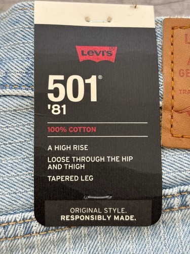 Jeans donna Levis 501 '81 W32 L29 blu chiaro mamma jeans vita alta gamba affusolata - Foto 6 di 15