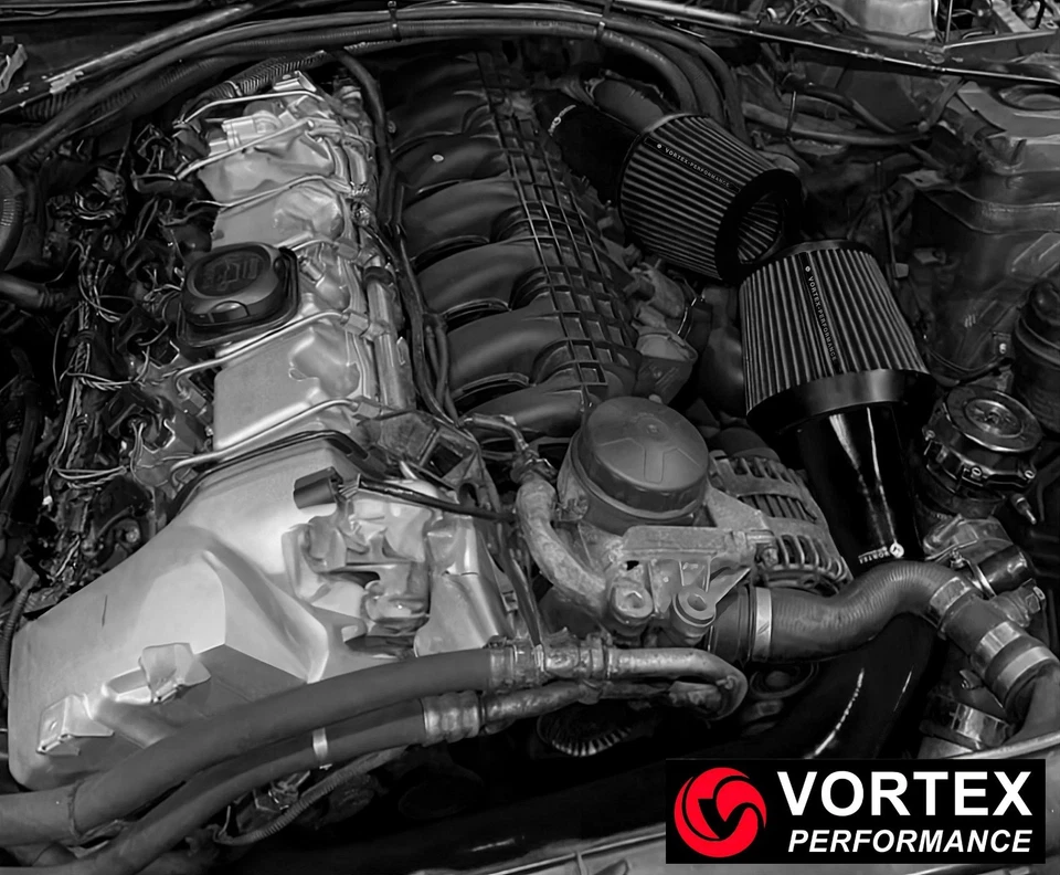 Para BMW 335i 335xi N54 E90/E91/E92/E93 2007-2010 toma de aire 2" NEGRO BKAF VS Foto 2 de 4