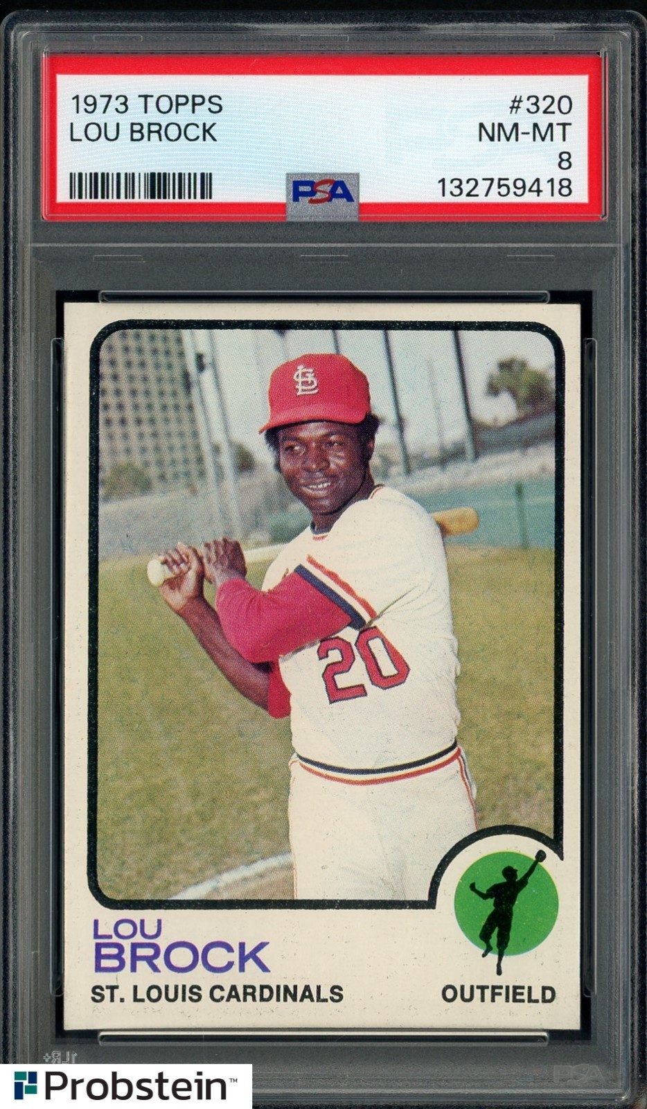 1973 Topps #320 Lou Brock St Louis Cardinals HOF PSA 8 NM-MT