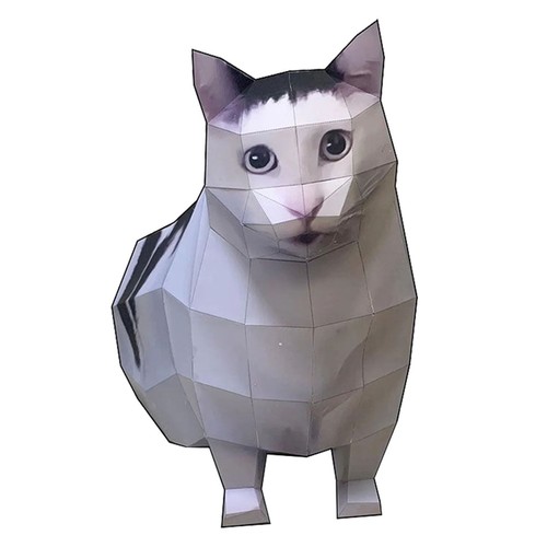 Modelli di gatti di carta 3D Brainrot gatti fai da te gatto piegato fatto a mano kit artigianale - Foto 17 di 20