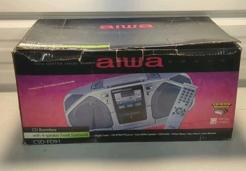 Aiwa CSD-FD91 Vintage CD Cassette Radio Boombox AM/FM Stereo New Old Stock