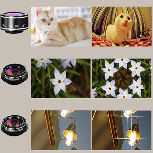 7 in 1 Cell Phone Camera Lens 198° Fish-eye Lens (Black) mobile camera lens - 第 9/12 張圖片