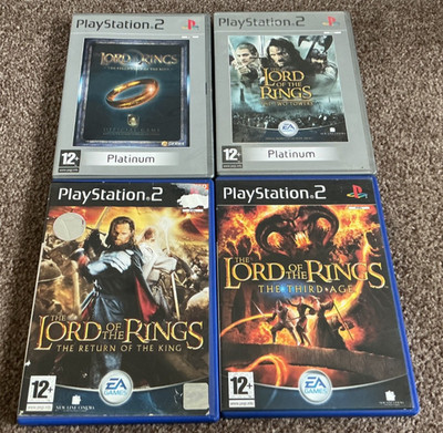 Der Herr der Ringe Trilogie und das dritte Zeitalter PS2 Spiele Konvolut mit Anleitungen