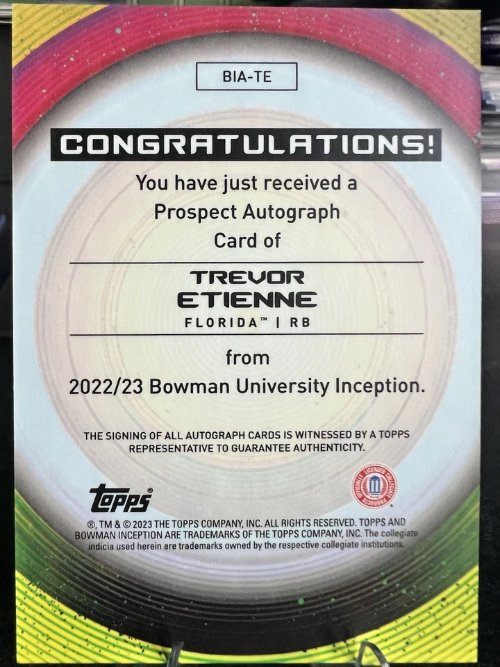 Trevor Etienne 2022-23 Bowman U Inception Initiation Orange Foil /25 Autograph - Image 2 of 2
