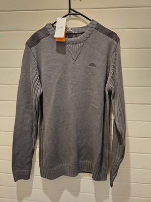 Elesse Jumper Mens Grey Size Large Tight Knit Pullover NWT 