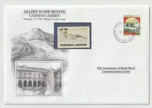 15/2/1994 Italy FDC - WWII - Allies Bomb Monte Cassino Abbey