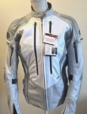 NWT Joe Rocket Women's Atomic 5.0 Waterproof Motorcycle Jacket Silver White L
