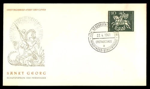 Mayfairstamps Germany FDC 1961 St George Fighting Dragon First Day Cover aax_251