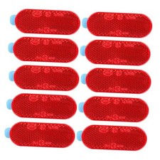 10 Pack Self Adhesive Oval Reflector, E9 Approved Road Safety Gate Post Red