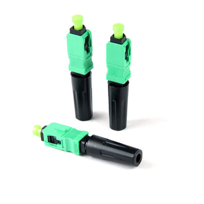 10Pcs  SC APC Fiber Optic Quick Connector Fiber Reusable Connectors Single Mode