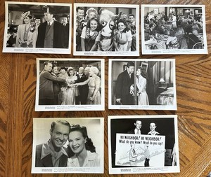 (7) 1942 “Hi, Neighbor” Original 8 X 10 Black & White Photos. Jean Parker