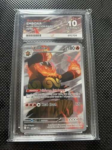 Pokémon TCG Emboar 098/086 ENGLISH White Flare - GEM MINT ACE 10