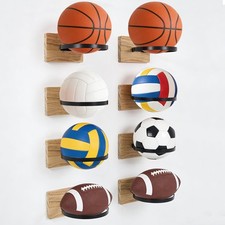 Wall Mount Ball Holder Set of 8, Basketball Storage  Display Rack for Autogr...
