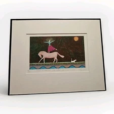 Vintage Peyton Higginson American Art Print Limited /50 Wild Woman And THE Horse