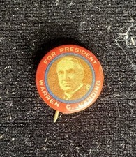 Two (2) Antique 1920 Warren G. Harding Campaign Pins - Whitehead & Hoag