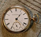 ANTIQUE ELGIN NAT'L 18s JEWELED POCKETWATCH 10K GOLD FILLED ENGRAVED NAWCO CASE
