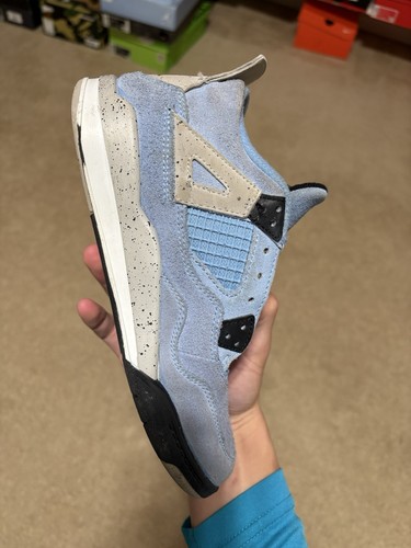 Size 3Y - Air Jordan 4 Retro “University Blue” Black UNC (PS) - Picture 11 of 15