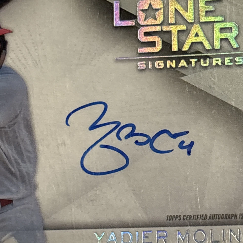 2019 Topps Stadium Club Lone Star Auto Yadier Molina SILVER 2/25 - Image 4 of 4