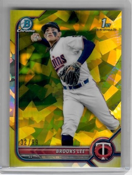2022 Bowman Draft Sapphire Brooks Lee Chrome Yellow 1st Prospect #/99 Twins