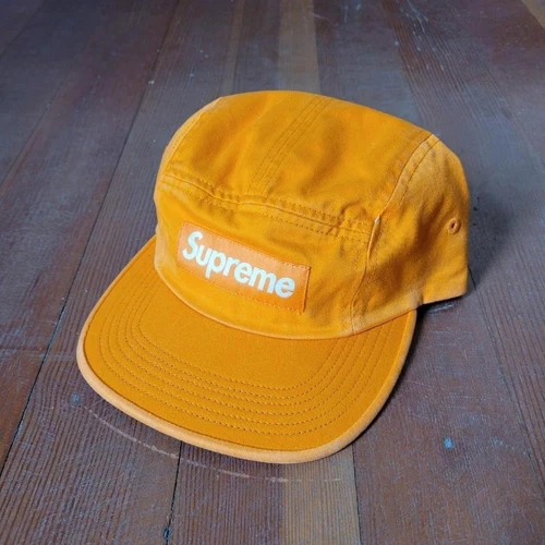Casquette de camp chino sergé lavé Y2k suprême chapeau orange skate streetwear palace