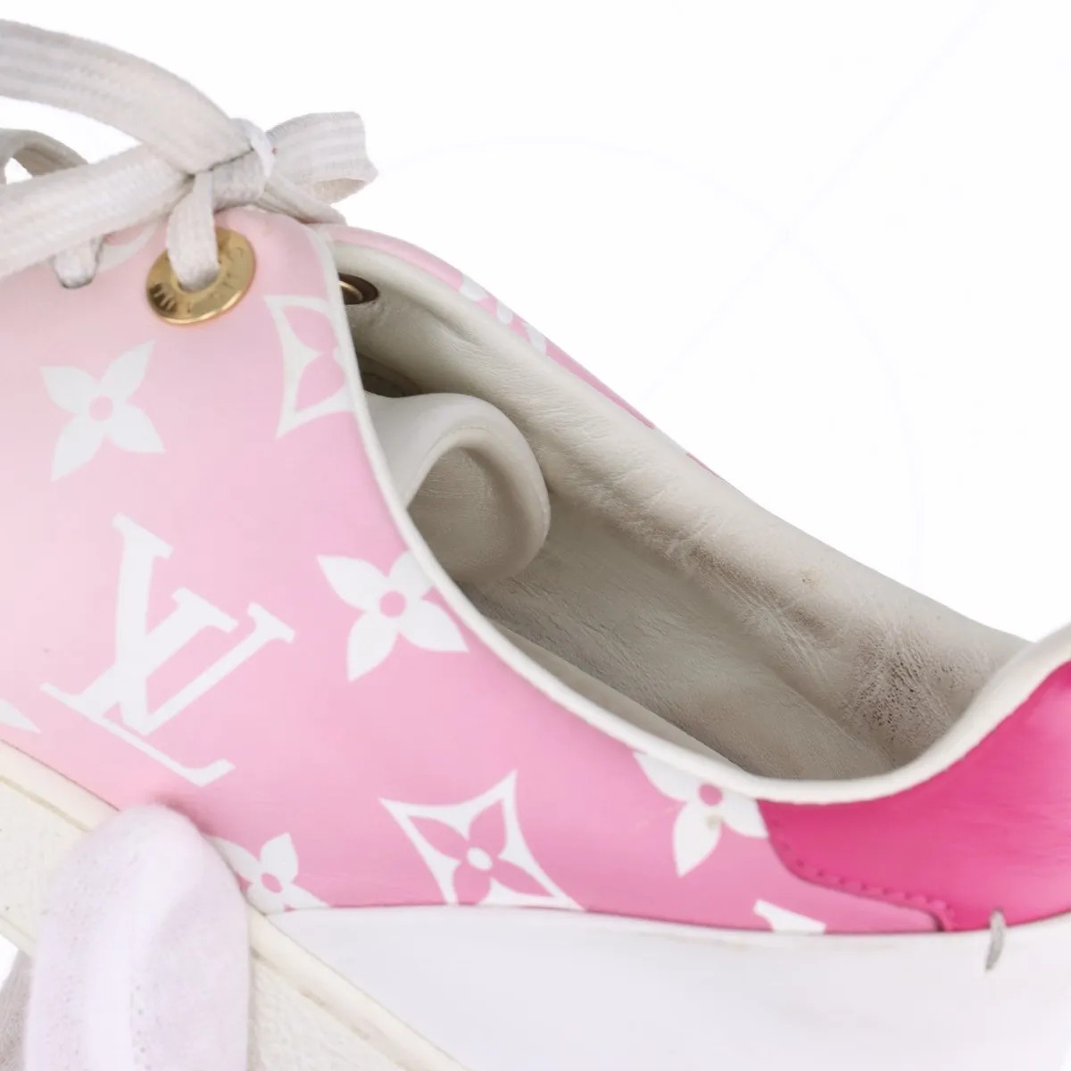 Louis Vuitton Front low line 20 years Leather Sneakers 37.5 Ladies' pink x white thumbnail 12