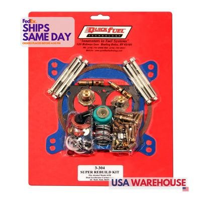 Quick Fuel 3-304QFT, Kit Super Non-Stick Rebuild Kit Alcohol 4150/4150 Hp Perfor