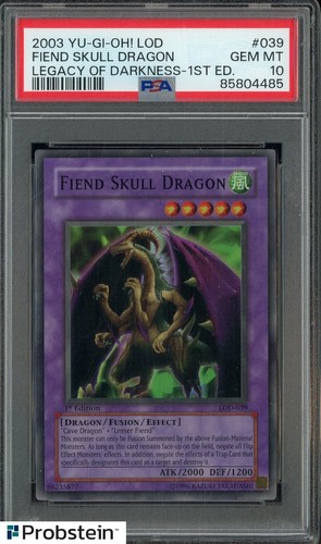 2003 Yu-Gi-Oh! Legacy of Darkness 1st Edition #LOD-039 Fiend Skull Dragon PSA 10
