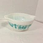 Pyrex Amish Butterprint Cinderella Turquoise White 1-1/2 PT 441 Mixing Bowl Vtg