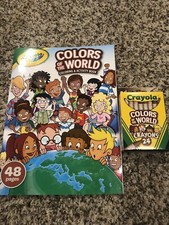 New Crayola COLORS OF THE WORLD COLORING 96 Page BOOK And 24 COLORS OF THE...