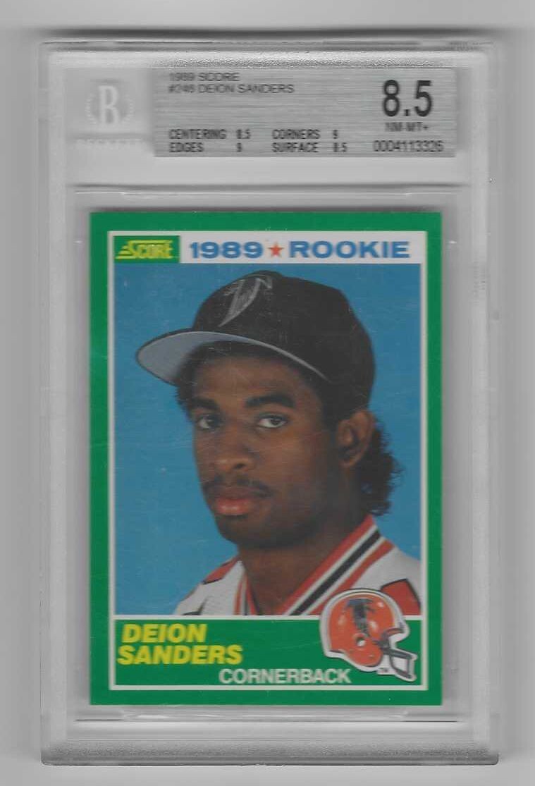1989 DEION SANDERS Rookie Score #246 Falcons BGS 8.5