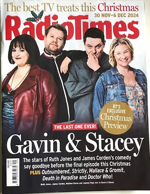 RADIO TIMES GAVIN STACEY Wallace Gromit Dr Who Beatles Nov Dec 2024 TV Magazine